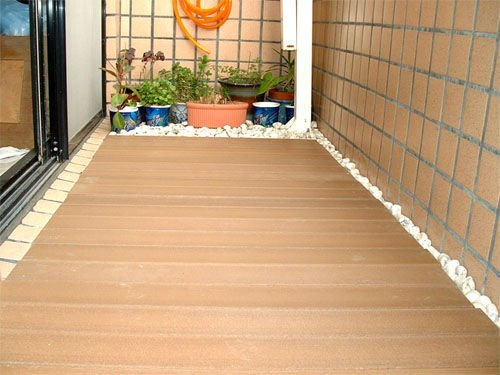 Corridor wood plastic composite outdoor flooring