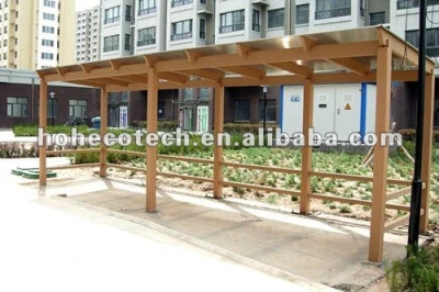 Beautiful recyclable long life WPC plastic car shed (competitive price)
