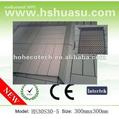 Waterproof WPC composite decking tile/ floor tiles for bathroom/garden / balcony /backyard/courtyard