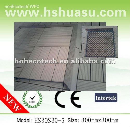 Waterproof WPC composite decking tile/ floor tiles for bathroom/garden / balcony /backyard/courtyard