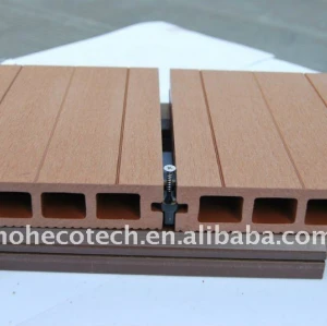 Decking composé en plastique en bois LÉGER de la CAVITÉ 150*25mm WPC/plate-forme en bois wpc de plancher (CE, ROHS, ASTM, OIN 9001, OIN 14001, Intertek)