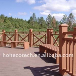 PUBlic Leisure Square /ground wood plastic composite wpc bench/railing/post wpc fencing