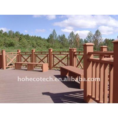 PUBlic Leisure Square /ground wood plastic composite wpc bench/railing/post wpc fencing
