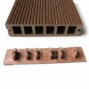 Con los accesorios! Hueco diseño de luz wpc compuesto de madera de madera de plástico de madera decking azulejos