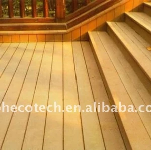 Lunga durata di utilizzo di legno wpc plastico composito decking/pavimentazione ( ce, rohs, astm, iso 9001, iso 14001, intertek )