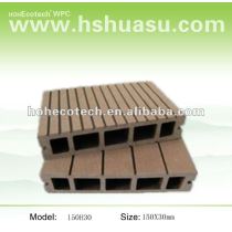 HDPE plastic & wood exterior WPC hollow decking 150*30mm