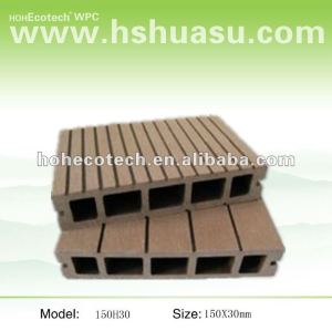 HDPE plastic & wood exterior WPC hollow decking 150*30mm