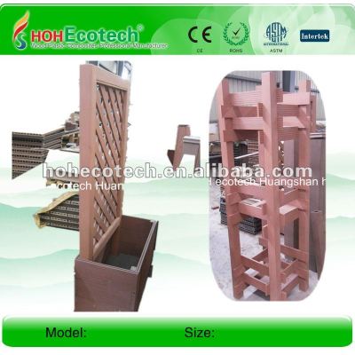 Different design waterproof wpc flower box wood plastic composite flower box wpc pergola