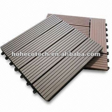 Waterproof weather resistant Eco friendly wood plastic composite WPC interlocking DIY Deck tiles