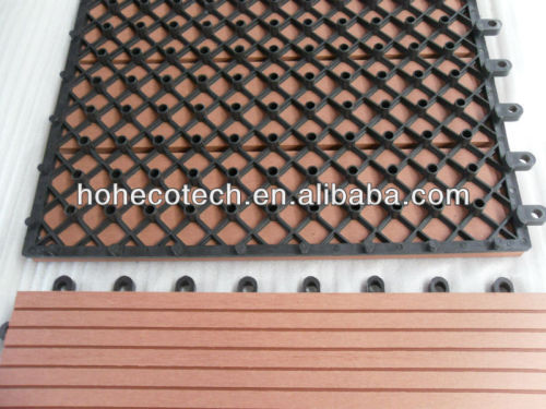 300x300mm wpc tile PE BASE anti slip bathroom tile Composite Diy Decking Tile