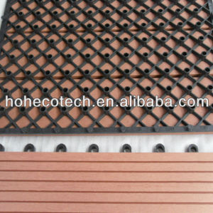 300x300mm wpc tile PE BASE anti slip bathroom tile Composite Diy Decking Tile