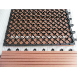 300x300mm wpc tile PE BASE anti slip bathroom tile Composite Diy Decking Tile