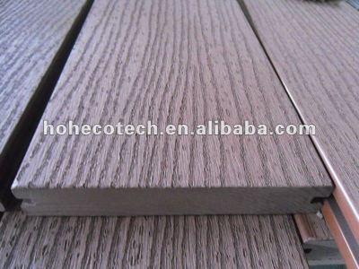 Nature wood surface embossing outdoor flooring wpc solid boardwalk decking