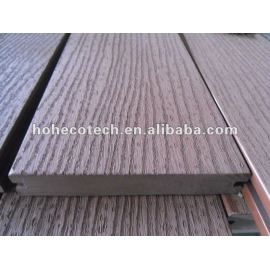 Nature wood surface embossing outdoor flooring wpc solid boardwalk decking