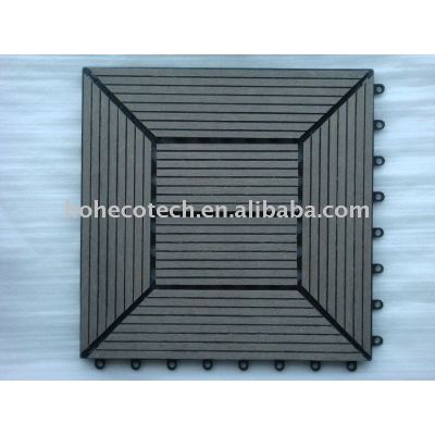 Anti-aging Recycled Humid Proof WPC Interlocking Decking Tiles