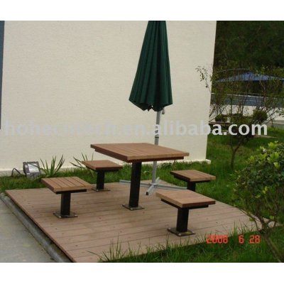 Outdoor furniture, wood looking garden leisure desks and chairs