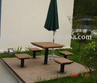 Outdoor furniture, wood looking garden leisure desks and chairs