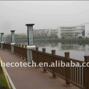 balustrade composée en plastique en bois d'escalier de CONCEPTION de wpc de pont de balustrade de balustrade imperméable à l'eau bonne de pont