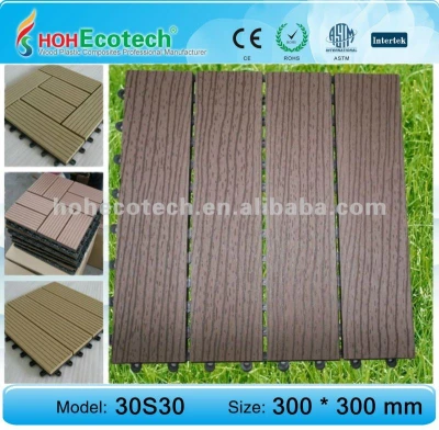ecotech composite WPC interlocking decking tiles edges
