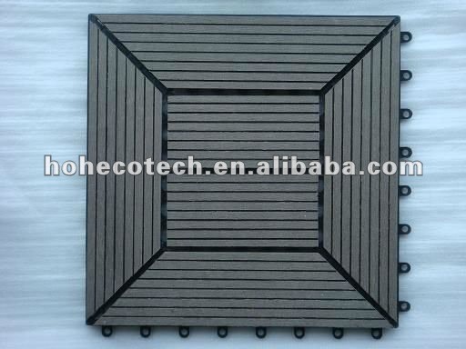 300mmx300mm size Durable interlocking WPC decking/floor tiles