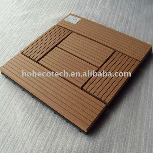 ecotech composite WPC interlocking decking tiles edges