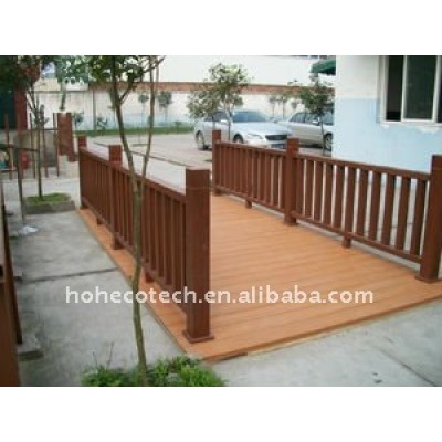 Outdoor weatherproof Square /ground wood plastic composite wpc bench/railing/post wpc fencing