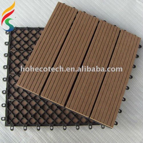 ecotech composite WPC interlocking decking tiles edges