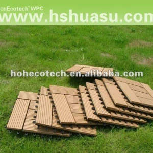 Eco-friendly decking floor tile /wood plastic composite sauna board/ eco-plastic wood DIY decking tile wpc
