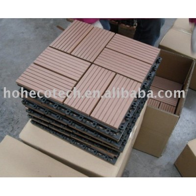 Wood composite deck tiles