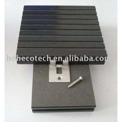 Wood plastic composite deck--dark grey