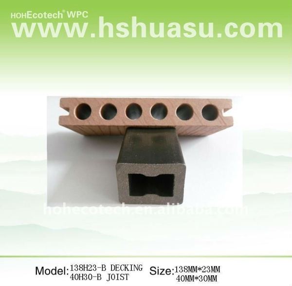Wpc decking ao ar livre ( iso9001, iso14001, rohs, ce )