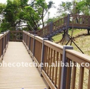 健康な設計wpc橋手すり防水橋柵木製のプラスチック合成階段柵
