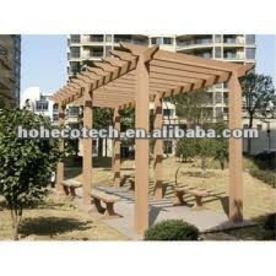 Cedar/copper brown/wood/sandalwood/coffee/grey/dark grey wood plastic composite pergola