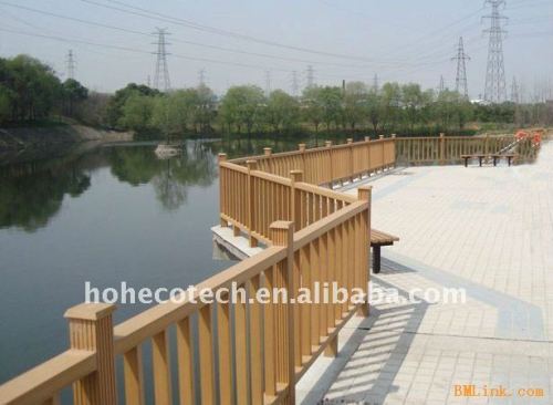 Disegno del pozzo ponte wpc impermeabile corrimano ringhiera ponte in legno composito di plastica scala/ringhiera ponte