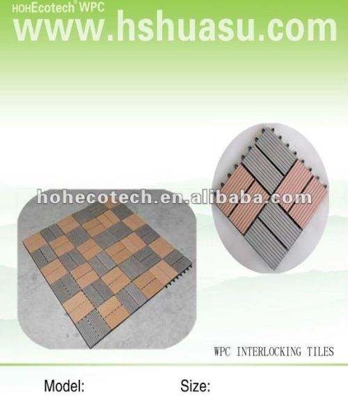 Waterproof&amp;Anti-slip Wood plastic composite WPC Patio Decking floor tile