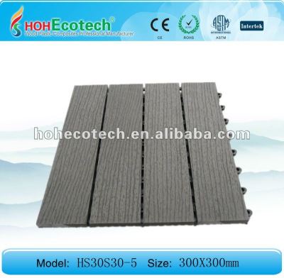 (CE, ROHS, ASTM,ISO9001,ISO14001, Intertek)WPC sanding&embossing surface outdoor flooring tiles/diy tiles