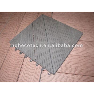 Interlocking outdoor deck tiles