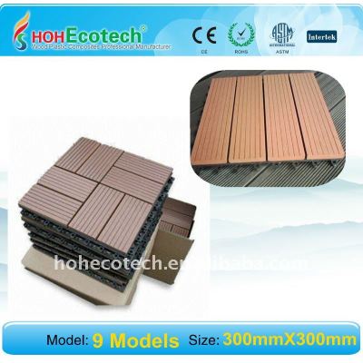 beST seller !!WPC tiles Non-Slip, Wear-Resistant DIY Wood-Plastic Composite flooring /decking tiles 9 models wpc decking