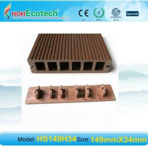 149*34mmwith Endcover WPC wood plastic composite decking/flooring (CE, ROHS, ASTM, ISO 9001, ISO 14001,Intertek) wpc wooden deck