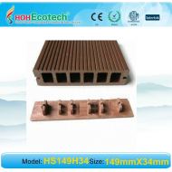 149*34mmwith Endcover WPCの木製のプラスチック合成のdeckingかフロアーリング(セリウム、ROHS、ASTM、ISO 9001、ISO 14001、Intertek)のwpcの木のデッキ