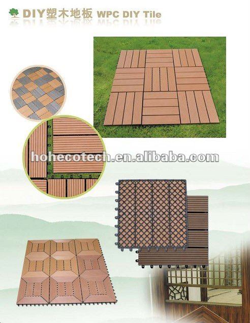 プラスチックビニール屋外デッキボード/エコ- フレンドリーな木材プラスチック複合材デッキ/床タイル