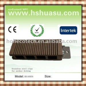 Decking extérieur de wpc creux respectueux de l'environnement (avec des agrafes)