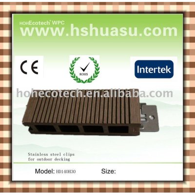 Eco-friendly hollow wpc outdoor decking (with clips)