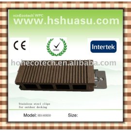 Eco-friendly hollow wpc outdoor decking (with clips)