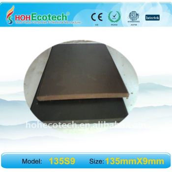 9mm thickness Environment friendly, 100% recyclable 135*9mm WPC wood plastic composite decking/flooring composite decks