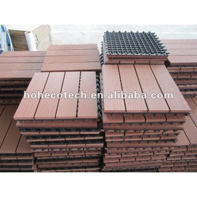 300mmx300mm Recycling Wood plastic composite embossing cedar color sauna flooring board Patio WPC DIY tile