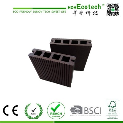 Grooved Hollow Wood Plastic Composite Decking , Wood Color WPC Board,outdoor decking