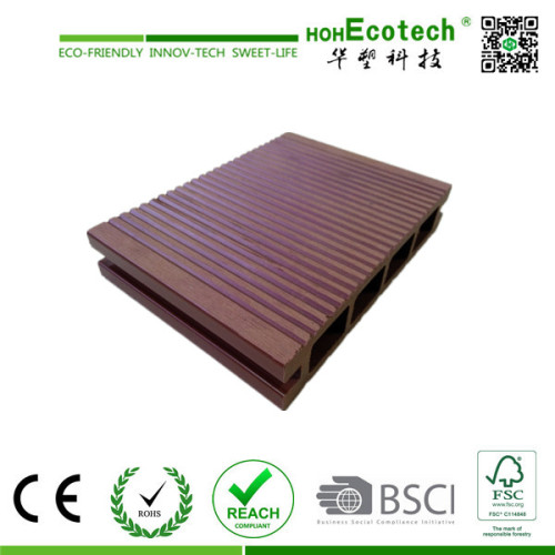 Exterior Wide Groove WPC Decking Board , Hollow Decking Plastic Composite Deck flooring