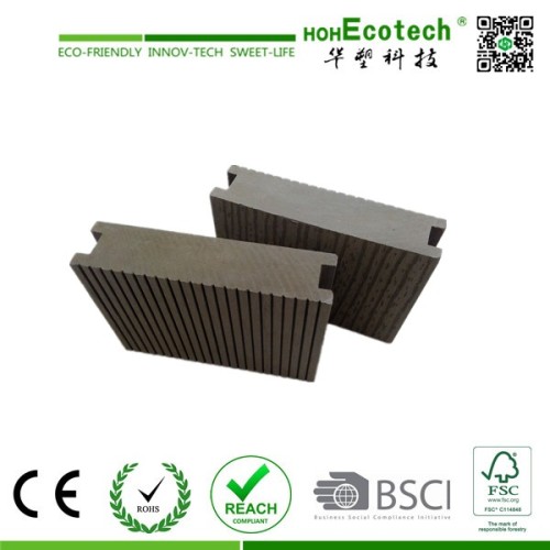 35mm Thickness Solid WPC Board , Embossed Wood Plastic Composite Decking Flooring , Grey Color Wood Plastic Deck