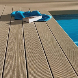 Swimming Pool WPC Decking , Plastic Composite Profiles , Huasu WPC Flooring